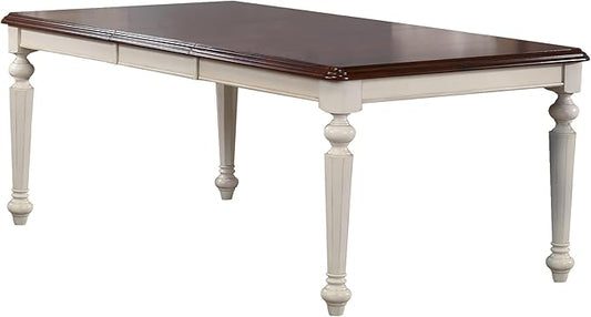 Sunset Trading Andrews Dining Table, 2 Sizes, Antique White & Distressed Chestnut