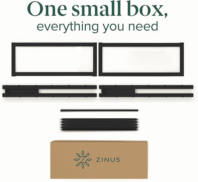 Zinus ABEL 14 Inch Platform Bed Frame, Steel Slat Support, Easy Assembly, No Box Spring Needed, Eco Friendly WonderBox(TM) Packaging, Black, Twin