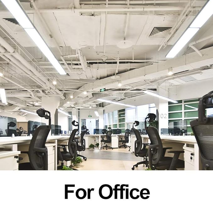 FAITHSAIL 60W LED Wraparound Light 4FT LED Office Lights, 7200 Lumens 4000K, 4 Foot Flush Mount Wrap Shop Puff Ceiling Lighting Fixtures for Garage Workshop, Fluorescent Light Replacement, 4 Pack