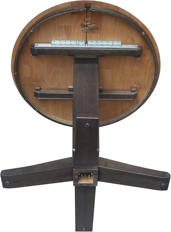 IC INTERNATIONAL CONCEPTS 36" Solid Wood Round Top Pedestal Dining Table with 12" Leaf - 36.1" H