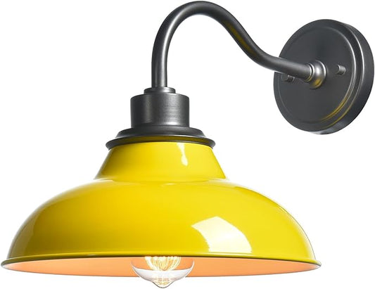 HYDELITE Wall Sconce Yellow Wall Light Fixture Modern Sconces Wall Lighting for Bedroom Bathroom Living Room Kitchen Hallway Indoor Gooseneck