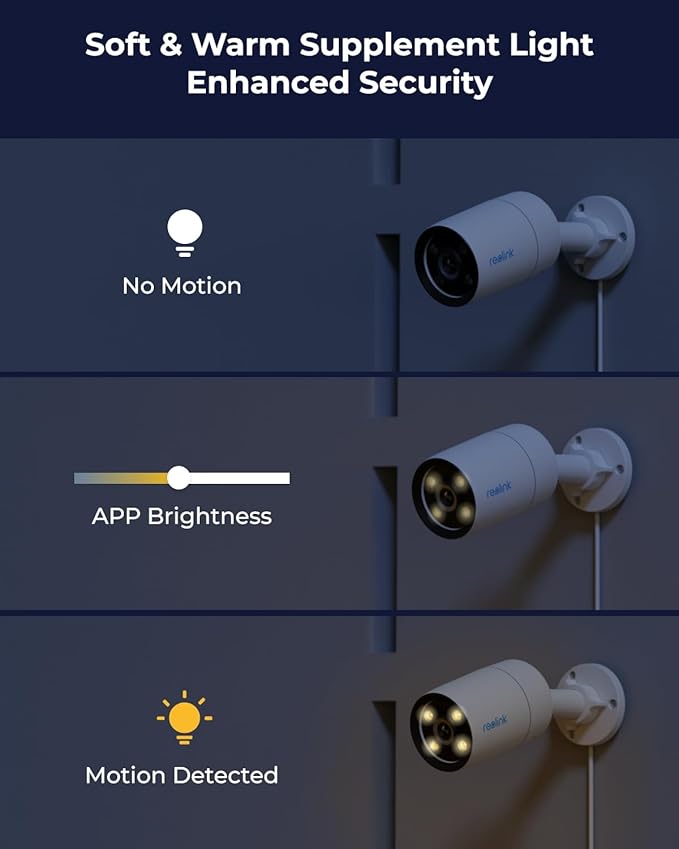 REOLINK CX410 2K PoE Security Camera Outdoor with F1.0 Aperture, True Color Night Vision, 1/1.8" Image Sensor, Adjustable Warm Light, Human/Vehicle/Pet Detection, Built-in Siren, 2-Way Talk