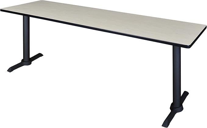 Regency Cain 84 x 24 in. Steel T-Base Training Seminar Table- Maple