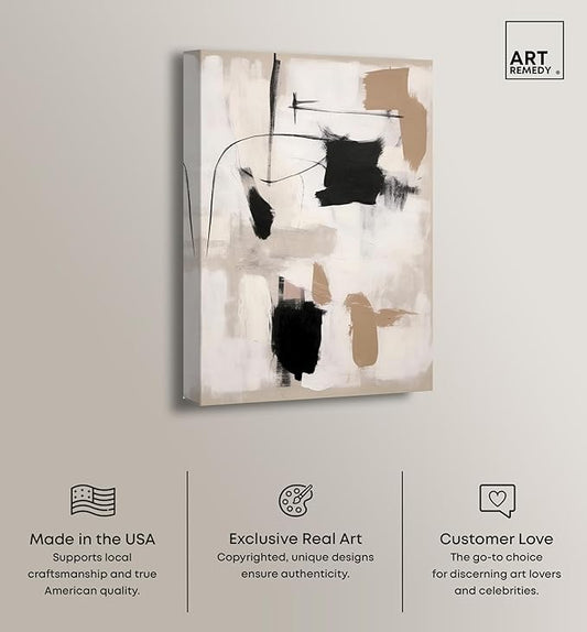 Art Remedy Strings in Abstraction Canvas Muted Abstract Wall Art, Gallery Wrapped, 16" x 24"