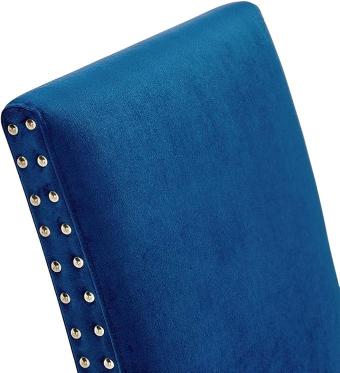 Modway Parcel Performance Velvet Dining Side Chairs - Set of 2, Navy