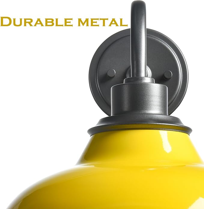 HYDELITE Wall Sconce Yellow Wall Light Fixture Modern Sconces Wall Lighting for Bedroom Bathroom Living Room Kitchen Hallway Indoor Gooseneck