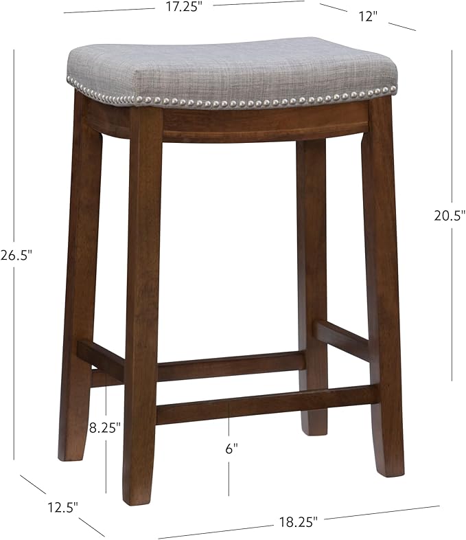 Linon Home Décor Kingston Rustic Backless Counter Stool,