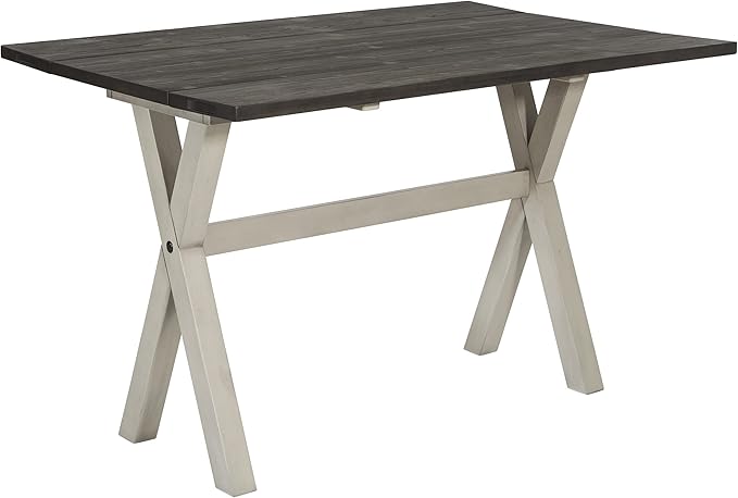 OSP Home Furnishings Kristen Flip-Top Expanding Desk to Dining Table, Charcoal Finish