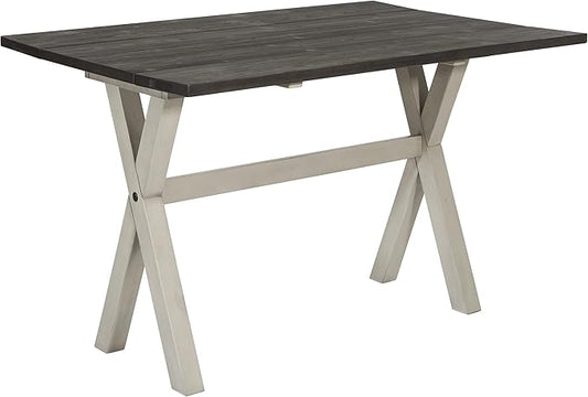 OSP Home Furnishings Kristen Flip-Top Expanding Desk to Dining Table, Charcoal Finish