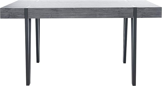 SAFAVIEH Home Collection Alyssa Mid-Century Rustic Industrial Dining Room Table DTB7000B, Black Oak/Black Legs
