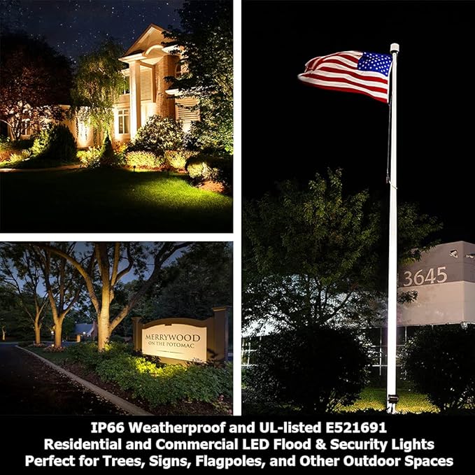 LED Flood Light Outdoor, Gen4 15W Industrial Flood Lights, 1950LM 3000K Daylight 50W MH Equal Spotlight, 120-277V UL Listed Garage Patio Yard Security Landscape Lighting, 5 Year Warranty