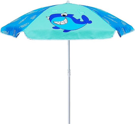 AMMSUN 5ft Seaside Beach Umbrella for Sand and Water Table - Kids Durable Umbrellas for children Beach Camping Garden Outdoor Play Shade