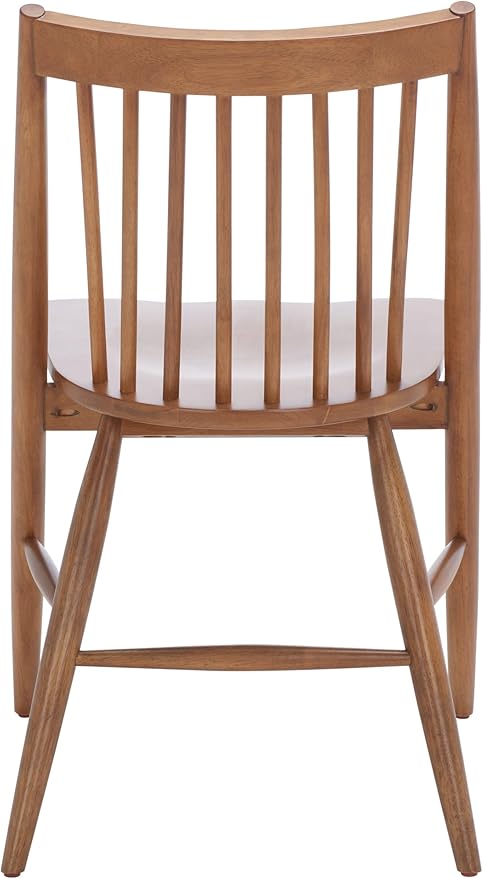 SAFAVIEH Home Collection Wren Walnut Brown Windsor Spindle Solid Wood Dining Chair Set of 2 (Fully Assembled)