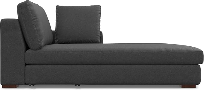 SIMPLIHOME Charlie Right-Facing Sectional Sofa in 100% Recycled Polyester Tightly Woven Performance Fabric, Pebble Grey, 122-inches Wide, Handcrafted Contemporary Style L-Shaped Couch with Chaise