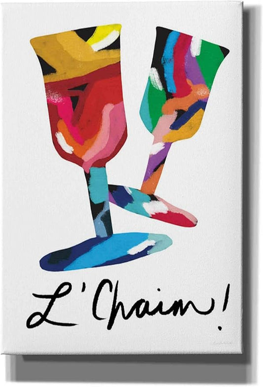 Epic Graffiti 'L'Chaim Glass' by Linda Woods, Canvas Wall Art, 18"x26"