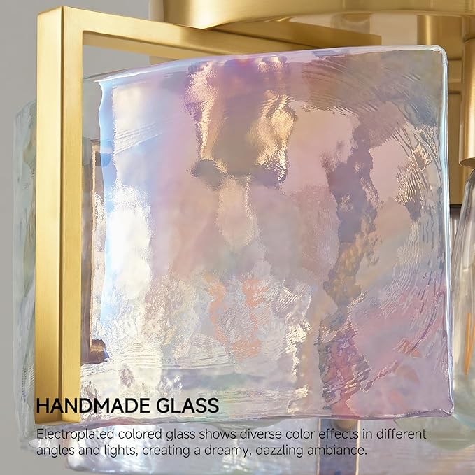 Gold Flush Mount Ceiling Light Fixture: 14.1'' Glass Semi Ceiling Light Fixtures - Mid Century Drum Kitchen Entryway Foyer Lighting - Modern Lights for Living,Dining Room Hallway Bathroom Bedroom