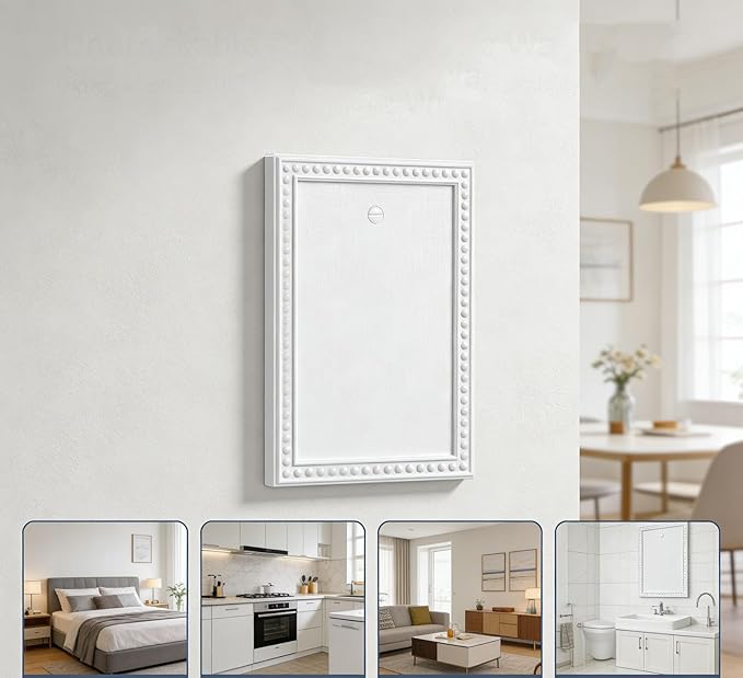 20 Pack Mid-Size Blank Wall Plates 1-Gang blank Switch Outlet Electrical Cover Plate Unbreakable Thermoplastic Faceplate for Light Receptacle Outlet Switch, Classic Beaded Relief Design, White