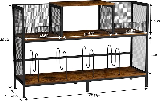 Large Vintage Record Player Table with 4 Adjustable Dividers, Vinyl Record Storage Cabinet for Up to 350 Albums, Medieval Turntable Stand for Living Room, Bedroom (Patent Pending)