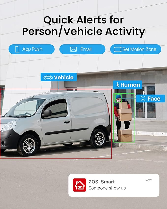 ZOSI 32CH 4K PoE Security Camera System, Face Person Vehicle Detection, 2 Way Audio, Spotlight Siren, 24pcs 8MP Outdoor Indoor IP Cameras, 32 Channel 4K NVR with 8TB HDD for 24/7 Recording