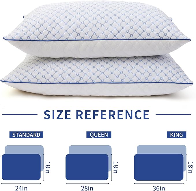 Bed Pillows King Size for Sleeping, Soft and Supportive Bed Pillows with Memory Foam Filling for Side and Back Sleepers, Neck Supportive-King, 1 Pack