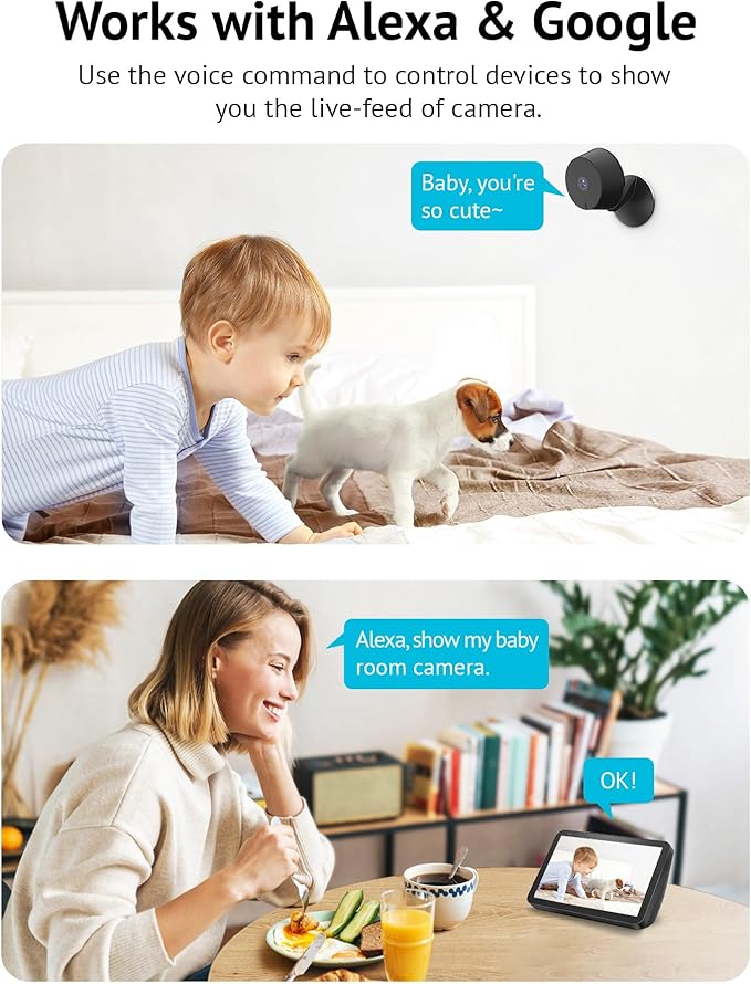 LaView 4MP 2K Cameras for Home Security Indoor, 5G& 2.4GHz Home Security Camera for Baby/Elder/Pet/Nanny,Baby Cam Starlight Sensor Color Night Vision,US Cloud Service,Works with Alexa iOS & Android