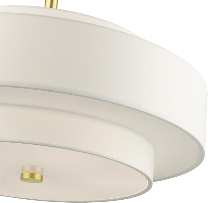 Livex Lighting 50875-12 Meridian 5 Light Chandelier, Satin Brass, 24 x 24 x 53
