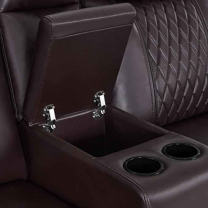 MCombo 80" Zero Gravity Oversized Power Reclining Loveseat with Adjustable Headrest for Living Room, Double Recliner Sofa with USB & Type C, Armrest Storage & LED Light HTS401SET
