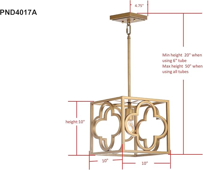 SAFAVIEH PND4017A Collection Rabia Trellis Pendant Light, Gold