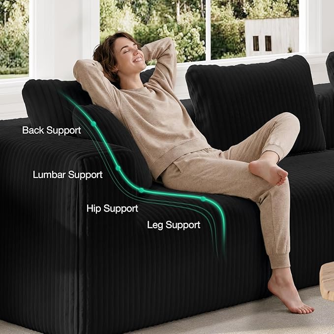 Novilla Modular Sectional Sofa, Modern Cloud Sectional Couch with Smarts Coil® Support, Upholstered Boneless Couch for Living Room Apartments Bedroom, No Assembly Required (Left-Arm Chair)