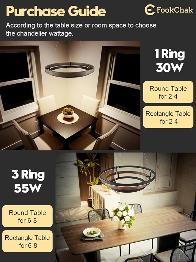 LED Ring Chandelier Gold Round Chandelier 30W Entry Chandeliers Light Brass Gold Dimmable Chandeliers for Dining Room Entryway Kitchen Island Bedroom Living Room, 24in