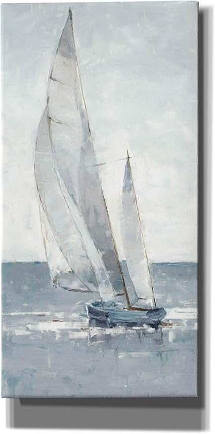 Epic Graffiti "Grey Seas I by Ethan Harper, Canvas Wall Art, 30"x60"