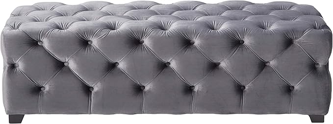 Christopher Knight Home Piper Velvet Ottoman, Grey