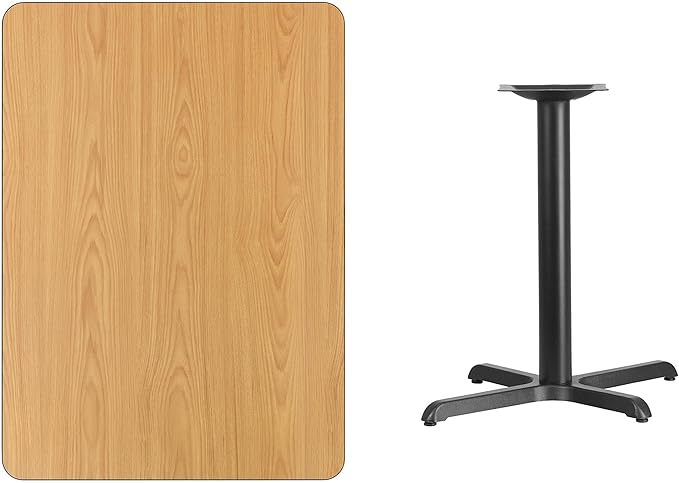 Flash Furniture 30'' x 42'' Rectangular Natural Laminate Table Top with 23.5'' x 29.5'' Table Height Base