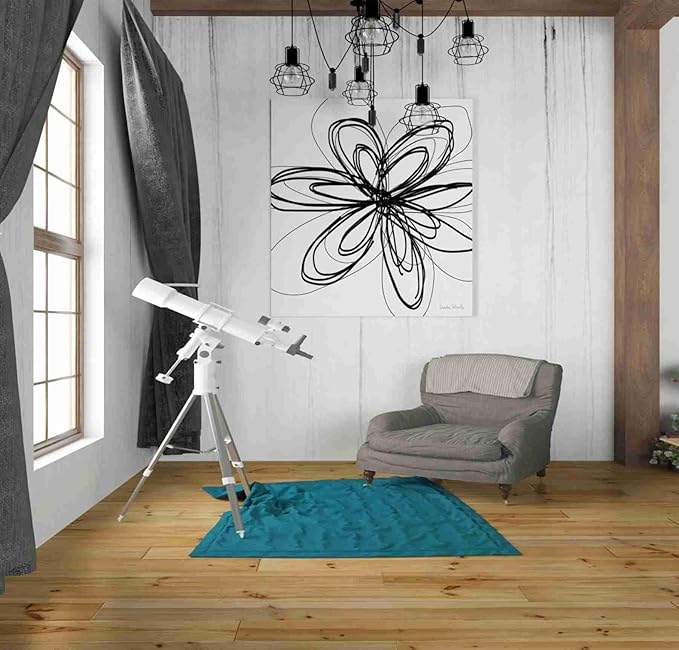 Epic Graffiti 'Black Ink Flower I' by Linda Woods, Canvas Wall Art, 26"x30"
