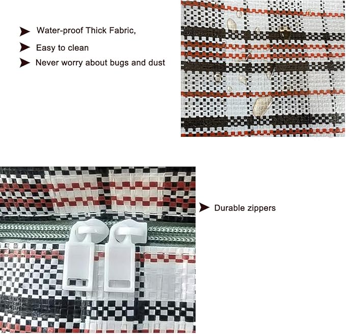Heavy Duty Extra Large Moving Bags, 147L Jumbo Organizer Storage Bags With Durable Zipper, Water Resistant Totes, Carrying Bag, Camping Bag for Clothes, Bedding, Comforter, Pillow, Moving(Set of 4)