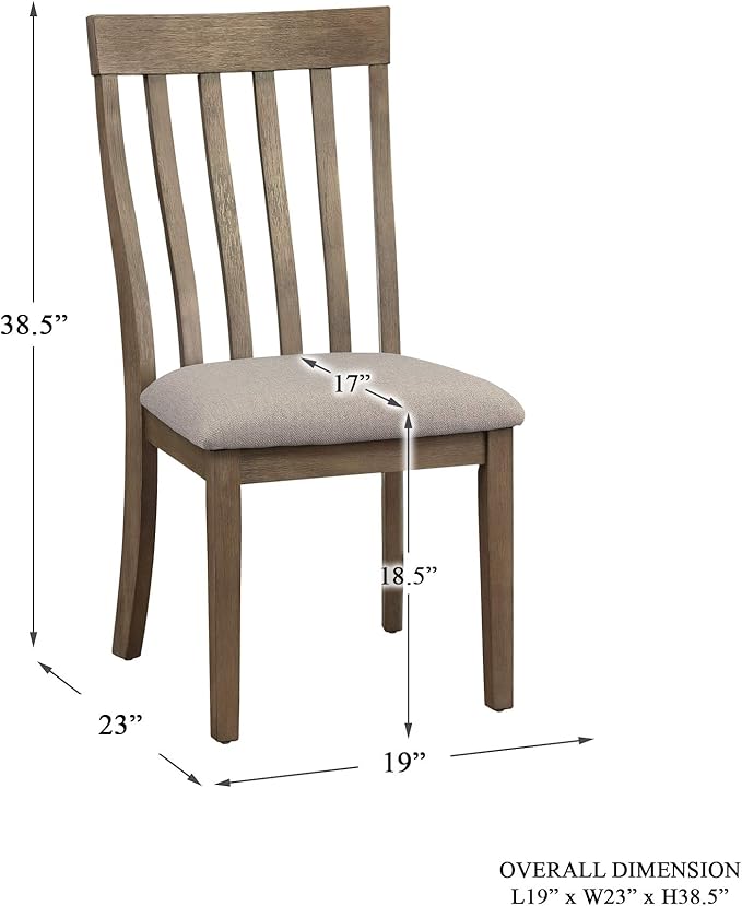 Homelegance 2-Piece Pack Dining Side Chair, Brown