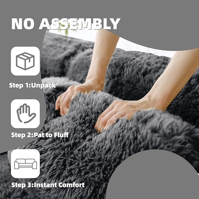 149" Modular Sectional Sofa, Modern Sectional Couch, U-Shape Boneless Couch for Living Room Apartments Bedroom, 32D High Density Sponge Lounge Sofa, No Assembly Required, Dark Grey