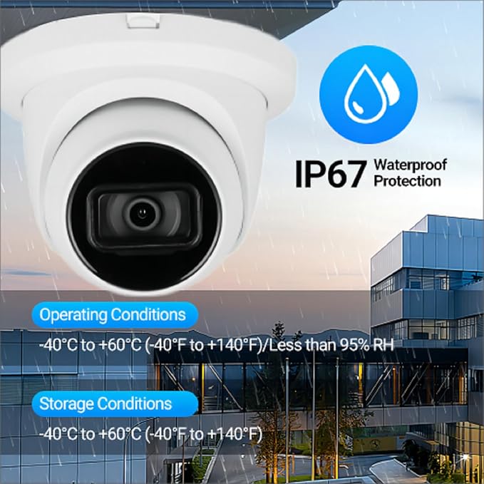 EmpireTech 4MP 1/1.8" CMOS Ultra Low Light Starlight+ IR Turret AI IP Camera Motion Detection,IP67,POE and ePOE,Built-in Mic,Vehicle and Human,S3 Version IPC-T54IR-AS 3.6mm