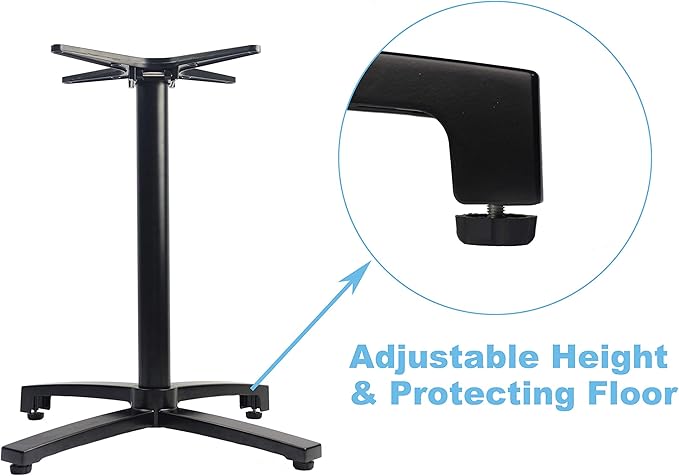 Restaurant X-Table Base (28") with Flip Top Mechanism - Aluminum, Folding Multi-Purpose, Nesting Storage, Dining Height (Black)
