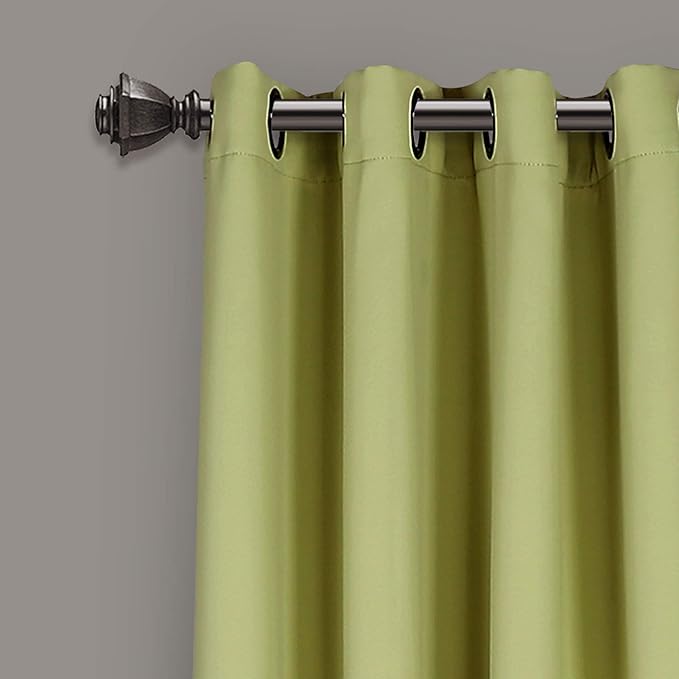 Lush Decor Insulated Grommet Blackout Window Curtain Panels, Pair, 52" W x 95" L, Sage - Classic Modern Design - Chic Window Decor - Long Curtains For Living Room, Bedroom, Or Dining Room