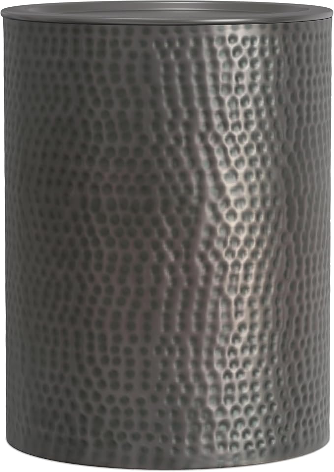 SIMPLIHOME Corbin Side Table – 16 inch Wide Metal Round Accent Table in Hammered Antique Copper, Industrial Style End Table for Living Room, Bedroom, or Office with Sturdy Base, Assembled