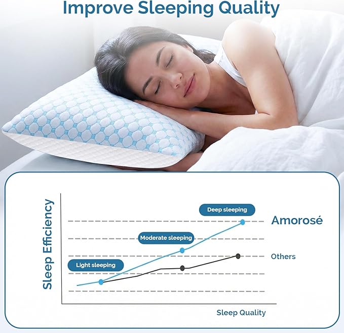 Cooling Memory Foam Queen Size Pillows 2 Pack: Adjustable firm Hotel Sleeping Pillows with Cool Removable Cover for Hot Sleepers. Perfect Support for Side Back Stomach Sleepers & Pain. Easy Wash