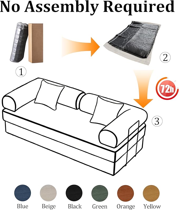 79'' Convertible Compressed Corduroy Folding Cloud Sofa Bed, 5 in 1 Modern Modular Boneless Pull Out Loveseat Sleeper in a Box, No Assembly Floor Mattress Futon Couch for Home, Blue, Pillows, King
