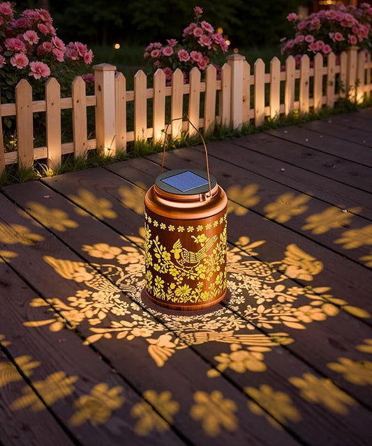 Solar Lanterns Outdoor Waterproof Decorative Garden Solar Lights Outdoor,Hanging Hollow Out Metal Ornaments Decor for Outside Lawn,Patio,Balcony,Yard Unique Gifts for Women Christian Cardinal