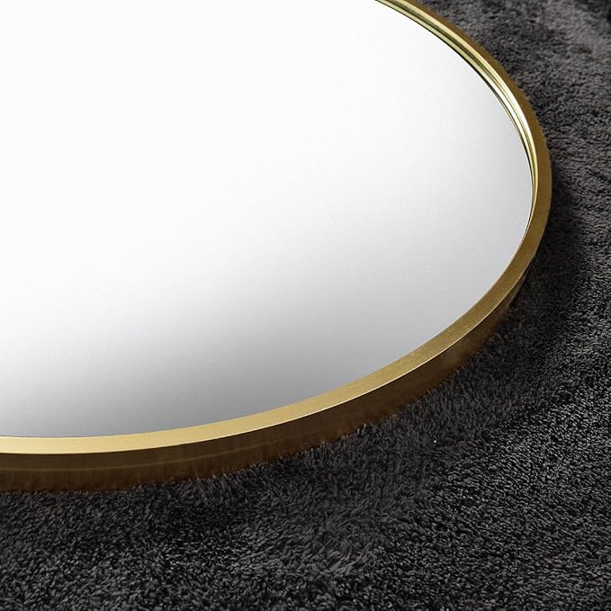 77" x 38" Arched Floor Mirror, Gold Aluminum Frame, Standing/Leaning or Wall Mount, Modern Home Decor