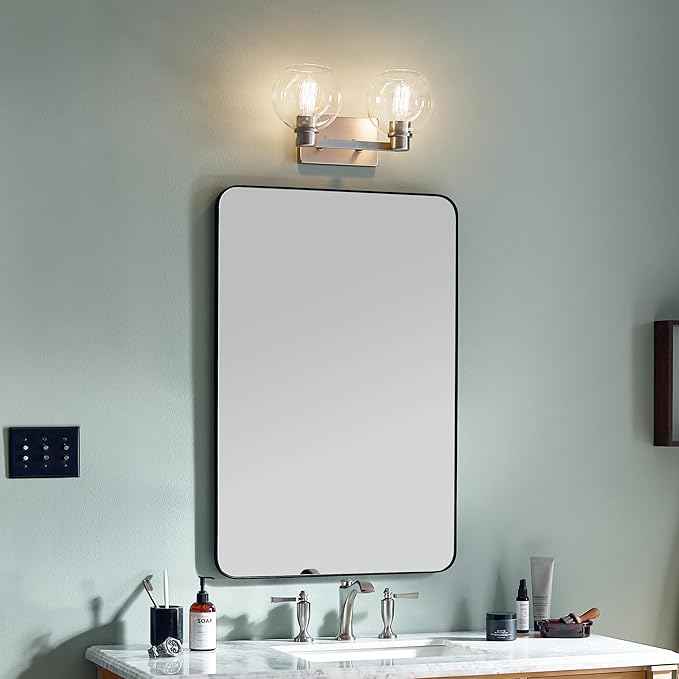Kichler The Harmony 15.5 inch 2 Light vanity light with clear glass Brushed Nickel