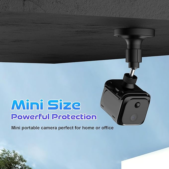 Wireless Small Security Camera Indoor, Little Ubox Magentic Security Cam – 2K HD, Night Vision, Motion Detect, Instant Alert, 100-Day Standby Battery Camera for Home, Office, Apartment&Travel(Black)
