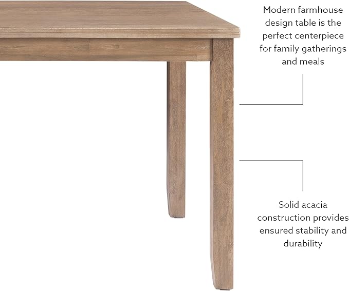Linon Carter Greywash Wooden Dining Table