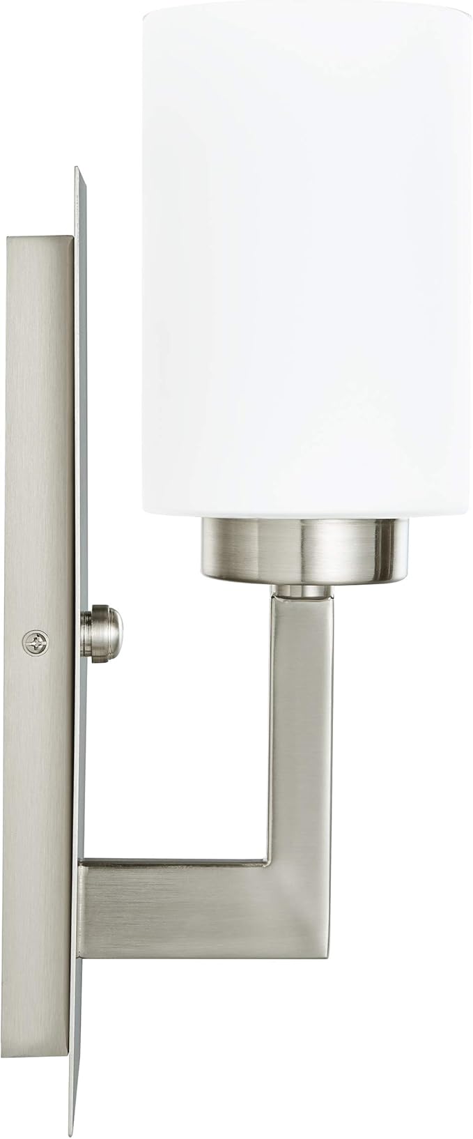 Linea di Liara Brio Brushed Nickel Sconce Frosted Glass Shade Modern Sconces Wall Lighting Fixture Bathroom Wall Sconce Vanity Wall Sconce and Hallway Wall Light Fixtures, UL Listed