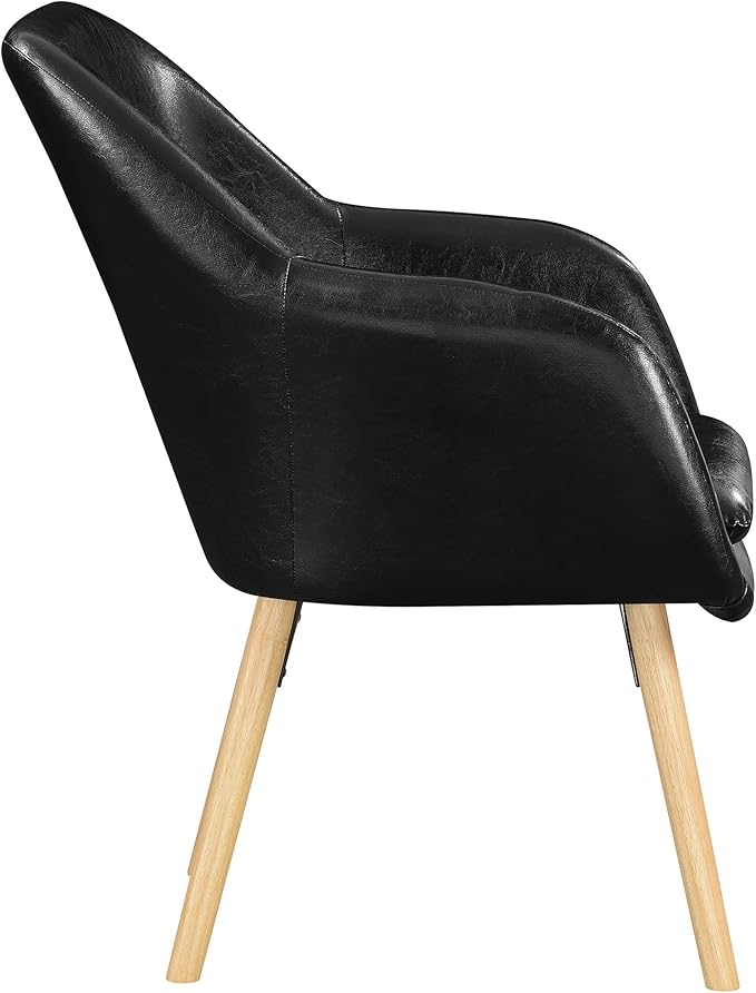 Convenience Concepts Take a Seat Charlotte Accent Chair, Black Faux Leather